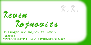 kevin kojnovits business card